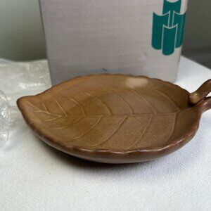 PartyLite Leaf Candle Tray P7432 Shaped Candleholder Lightly Used w/Box